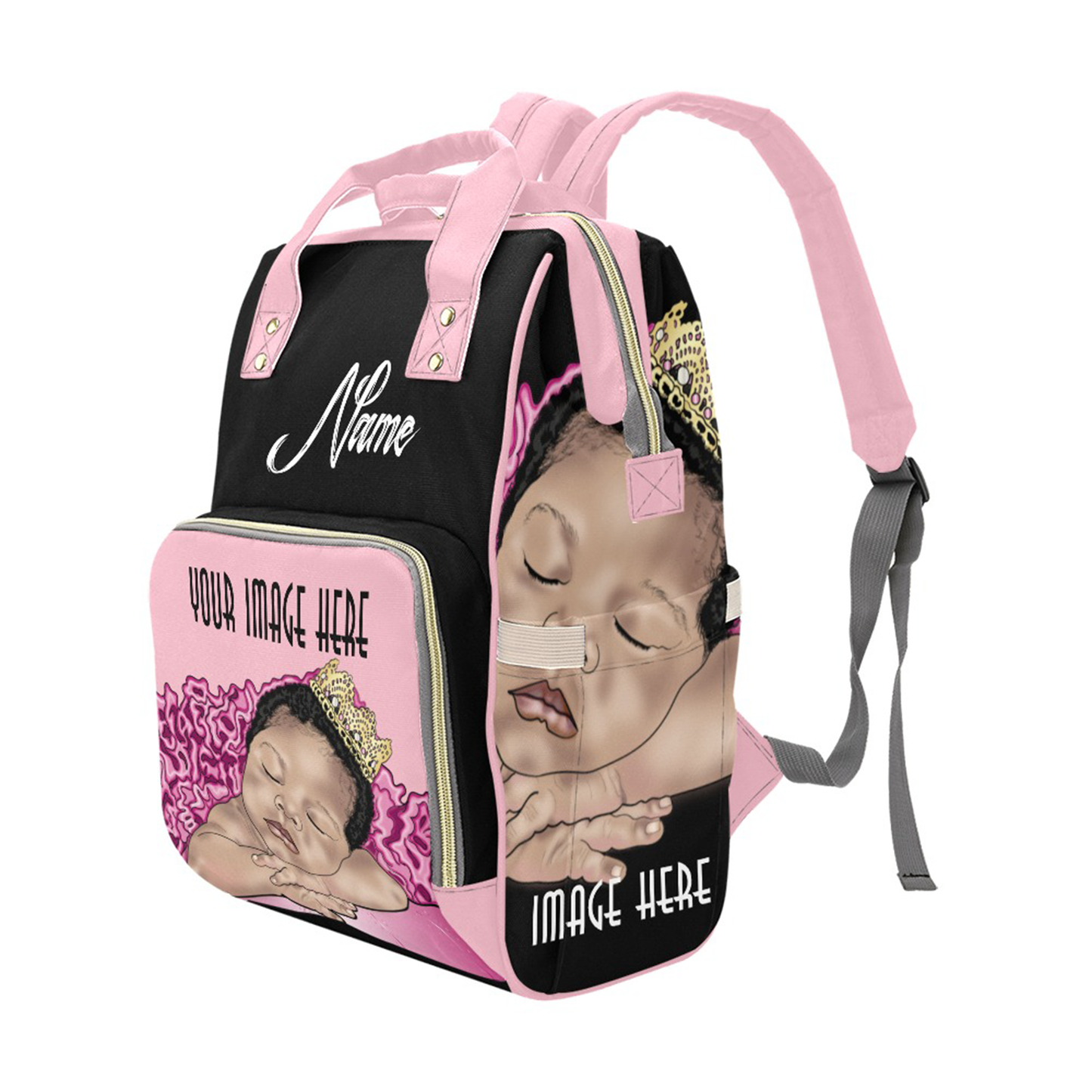 Create Your Own Personalized Baby Bag/ Diaper Bag/ Baby Backpack/ Photo Portrait/Painting/ Clothing Bottles Bag/ Baby Shower Gift