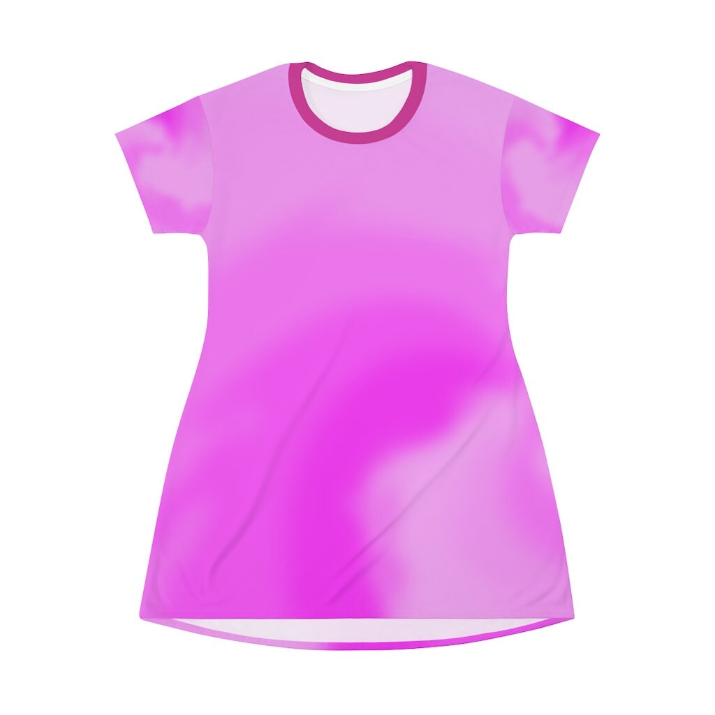 Pink All Over Print T-Shirt Dress