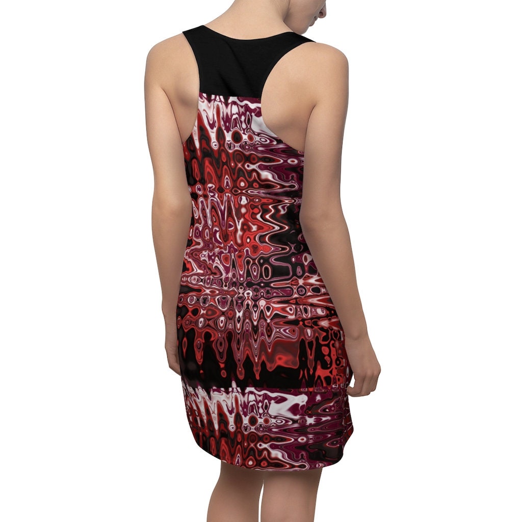 Red and Black Racerback T-Shirt Dress