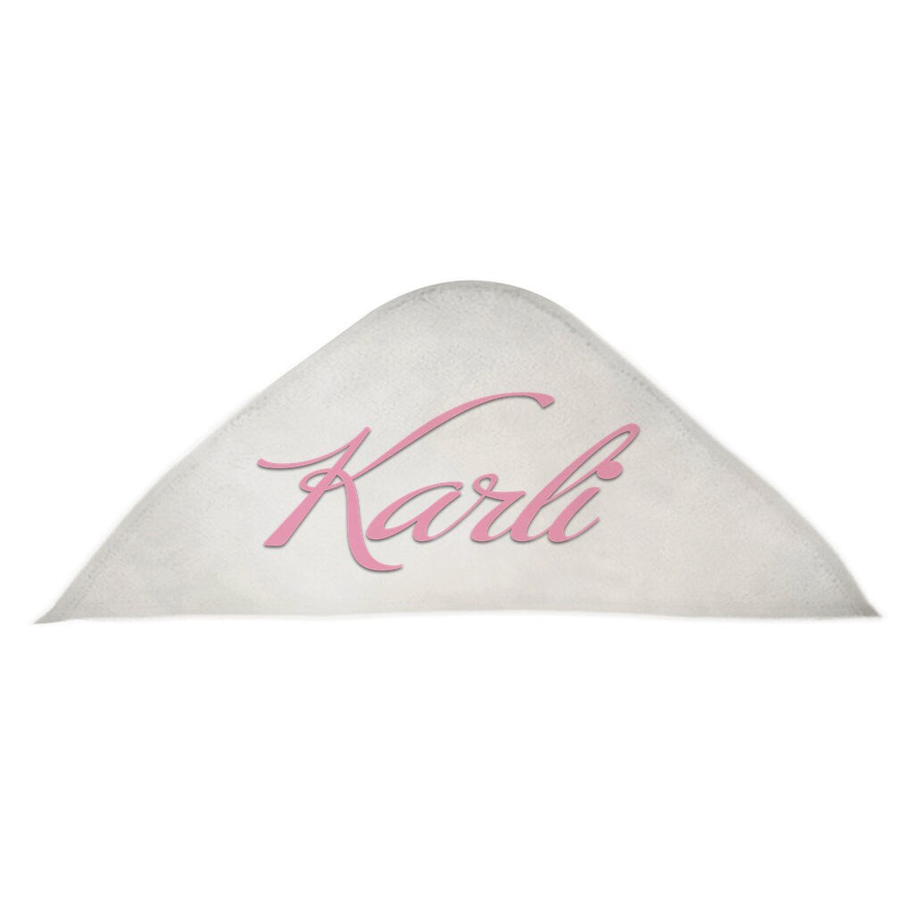 Personalized Hooded Baby Girl towel snuggle up after a relaxing bath.
