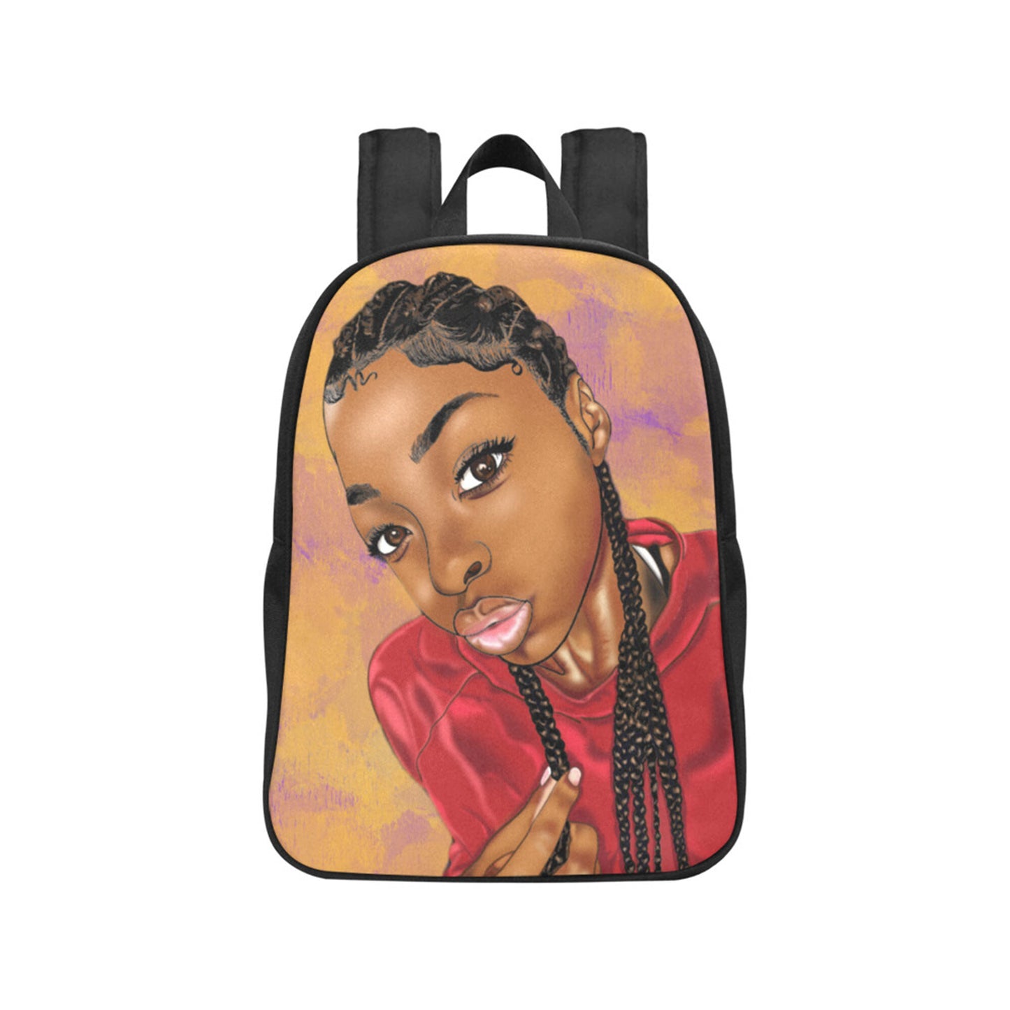 Melanin Beauty With Cornrows Fabric BackPack