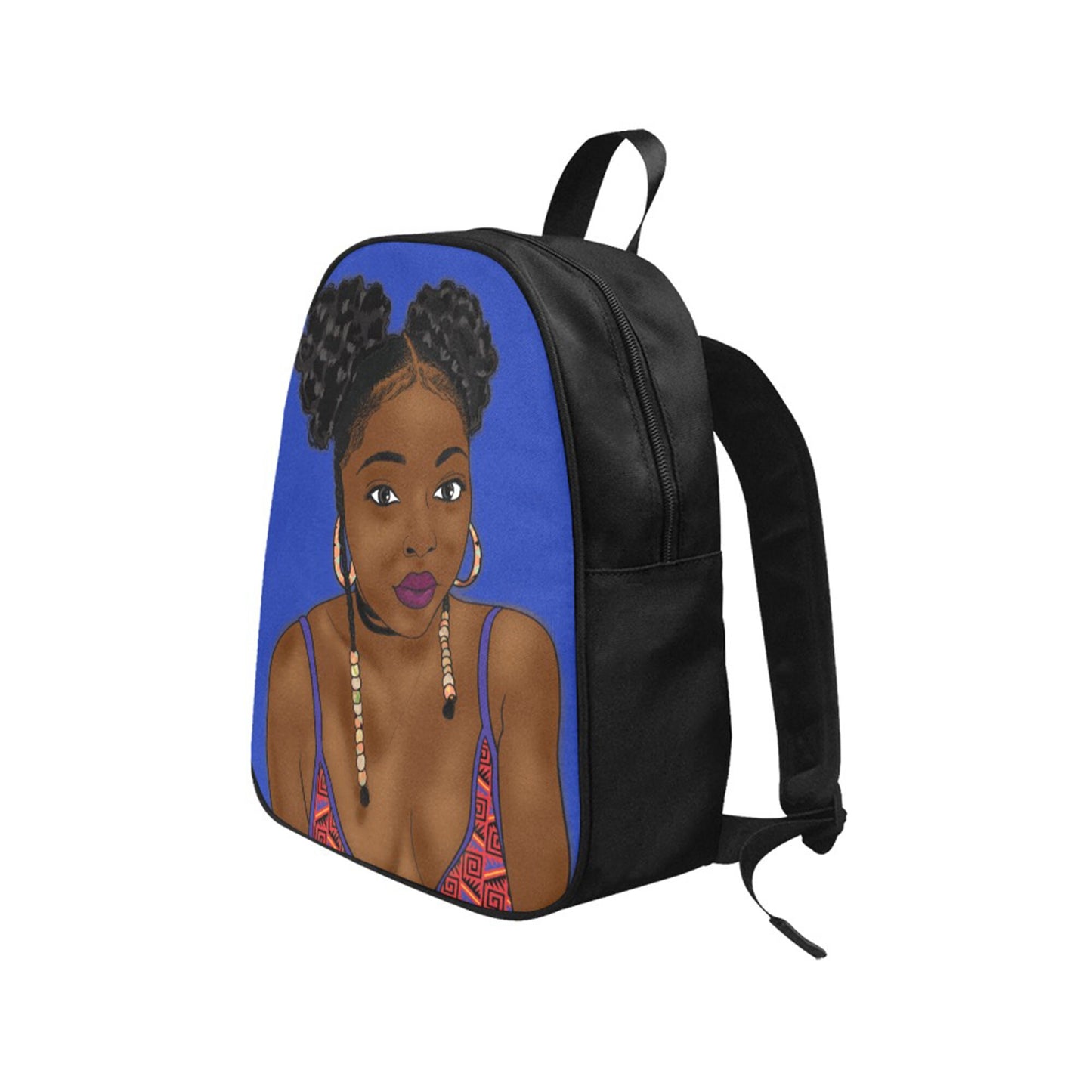 Black Queen Rocks Her Afro Puffs Fabric BackPack