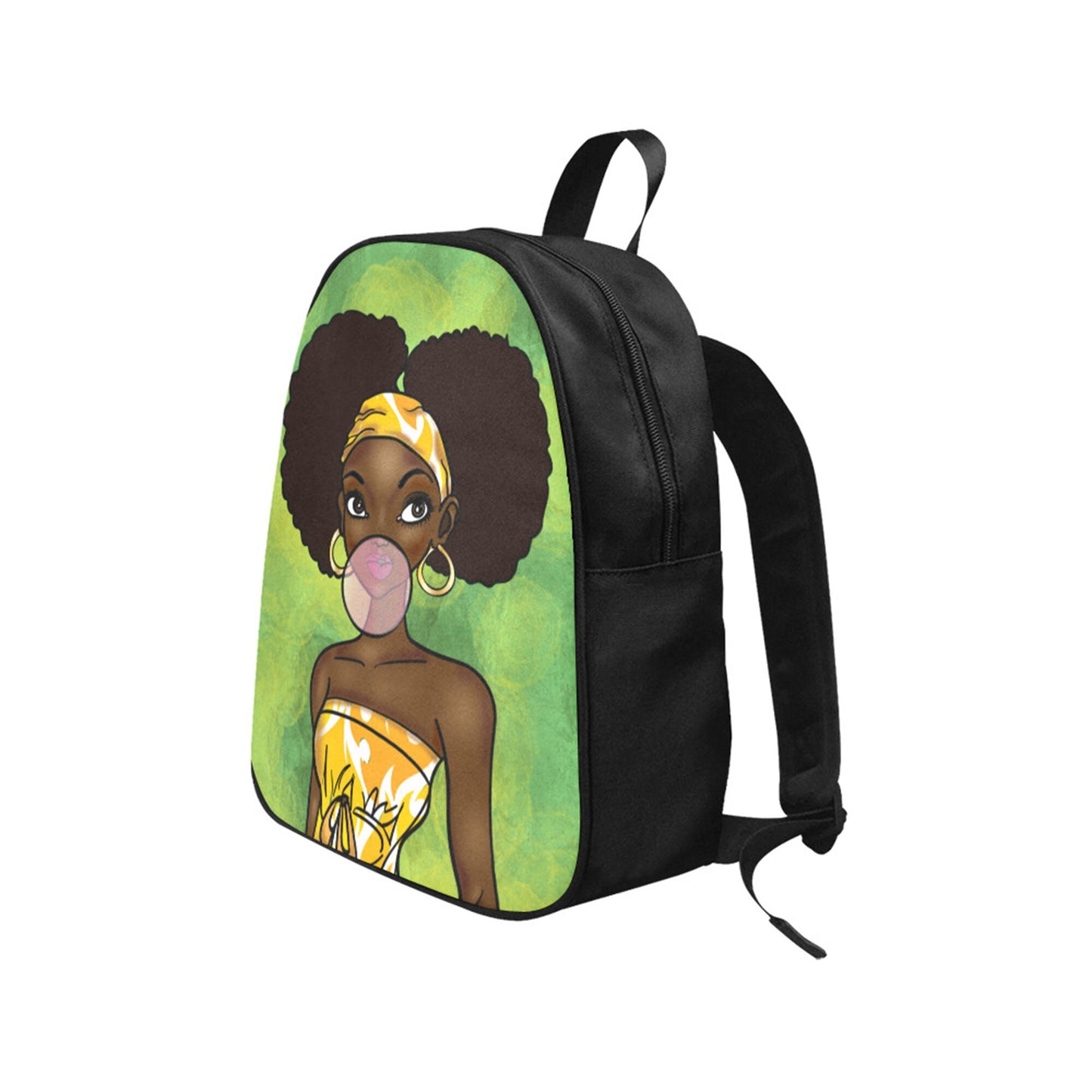 Girl With Afro Puffs Blowing Bubbles Backpack