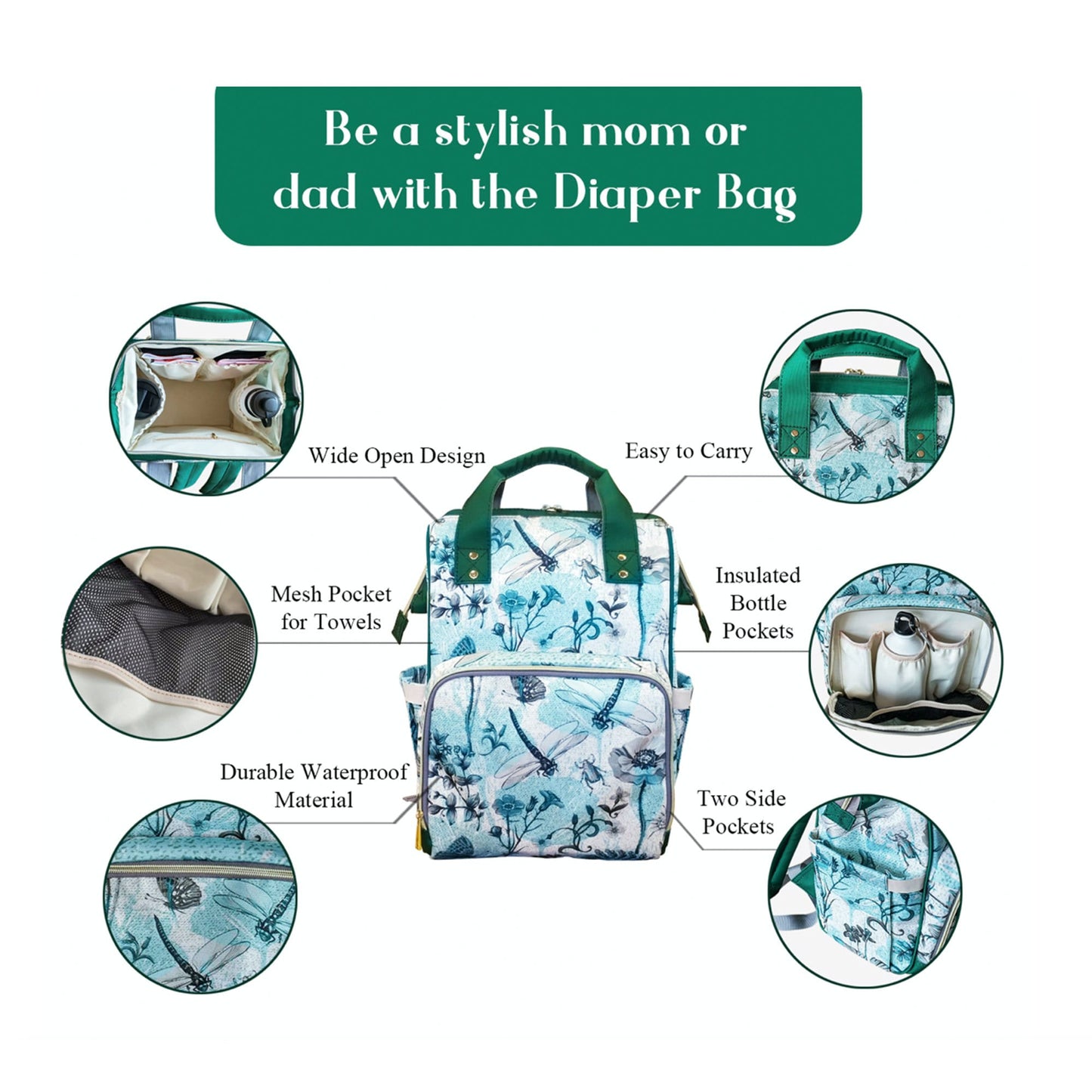 Personalized Baby Bag/ Diaper Bag/ Baby Girl Backpack/ Clothing Bottles Bag/ Unisex Baby Shower Gift