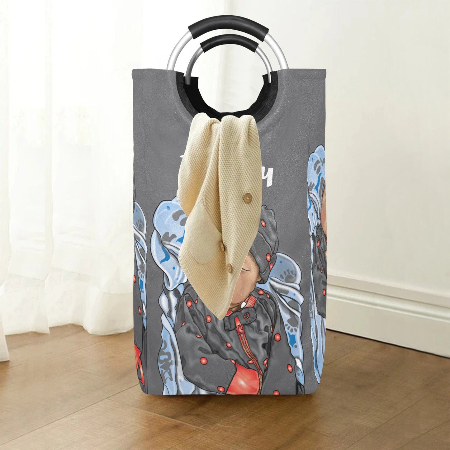 Personalized Baby Hamper/ Laundry Bag/ African American Baby Boy Laundry Basket/ Storage Basket/ Baby Shower Gift