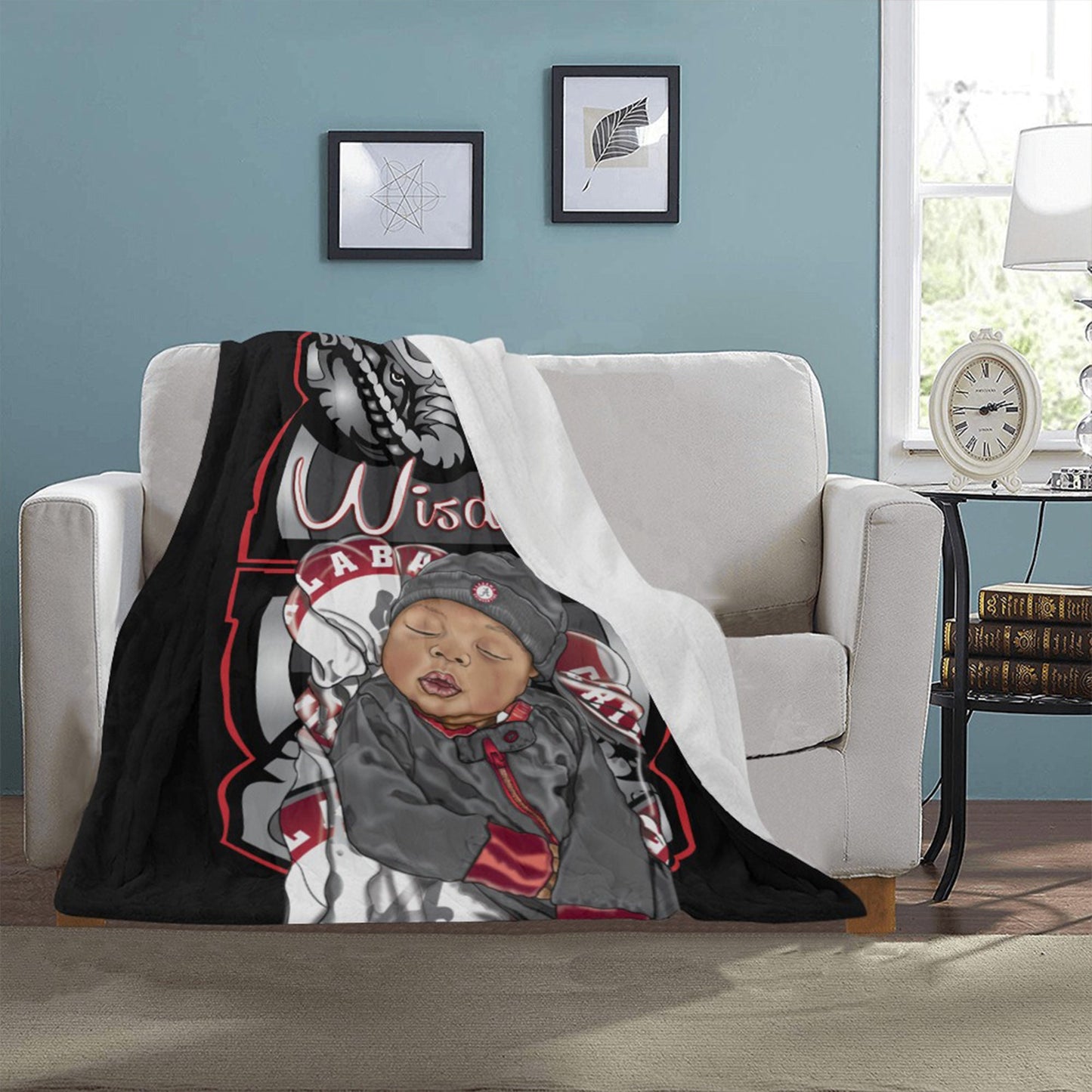 Personalized Baby Boy Sports Blanket/ fleece Blanket/ Custom Name Blanket/ Newborn Baby Boy/ Baby Shower Gift/ African American Baby Boy