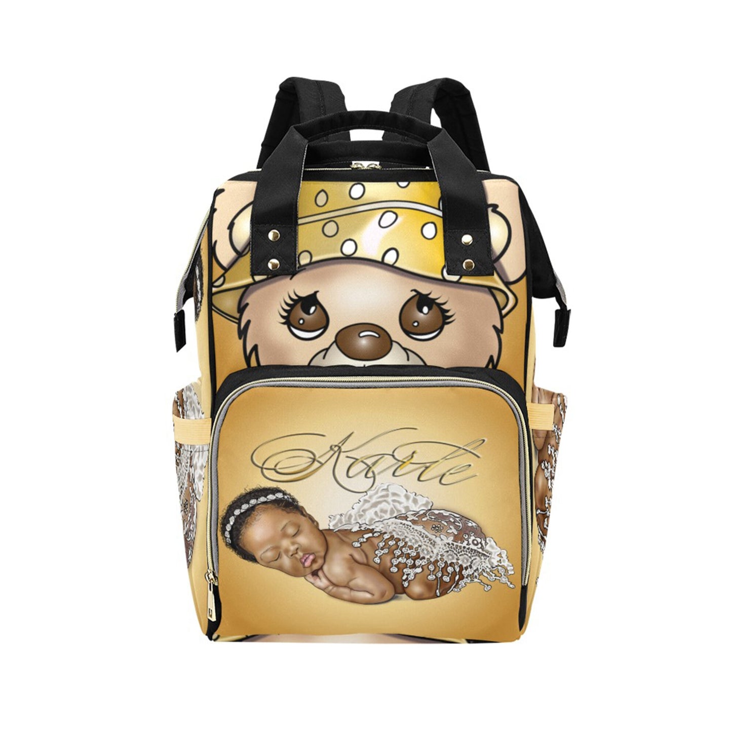 Afro Personalized Baby Bag/ Diaper Bag/ African American Baby Girl Backpack/ Clothing Bottles Bag/ Baby Shower Gift