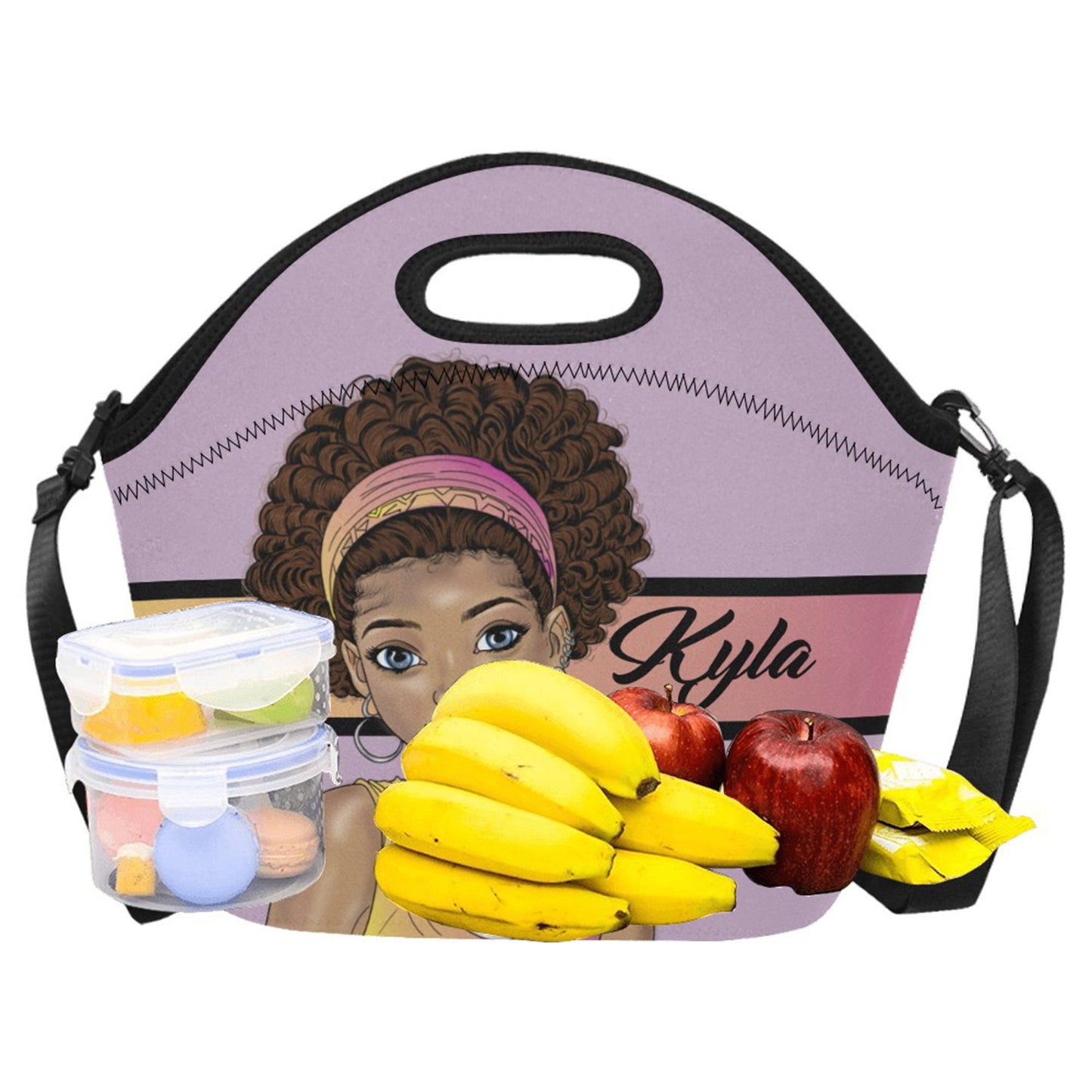 Afro Personalized Melanin Beauty Lunch Bag Waterproof ICustom Lunch Tote For Adults, Kids-School, Work, Picnic, Back to school