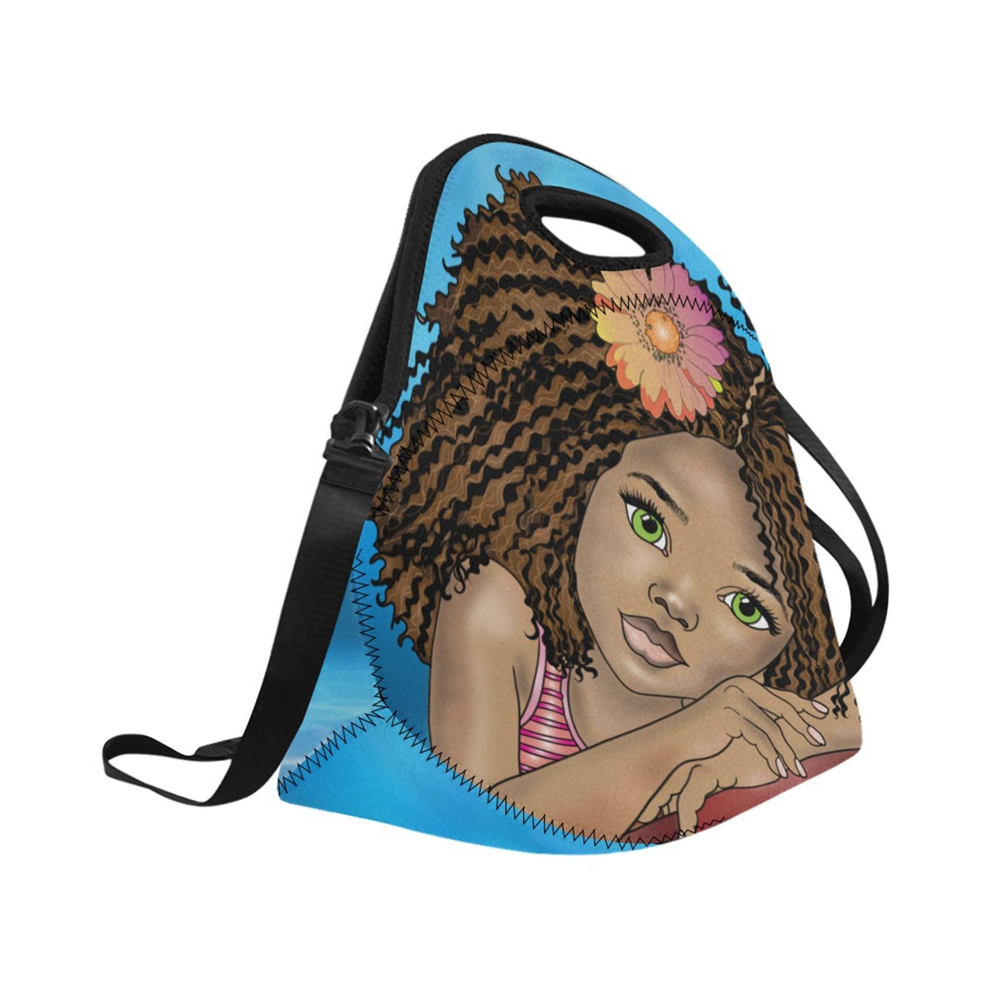Afro Personalized Melanin Beauty Lunch Bag Waterproof Insulated Custom Lunch Tote For Adults, Schools, Work, Picnic, Back-to-school