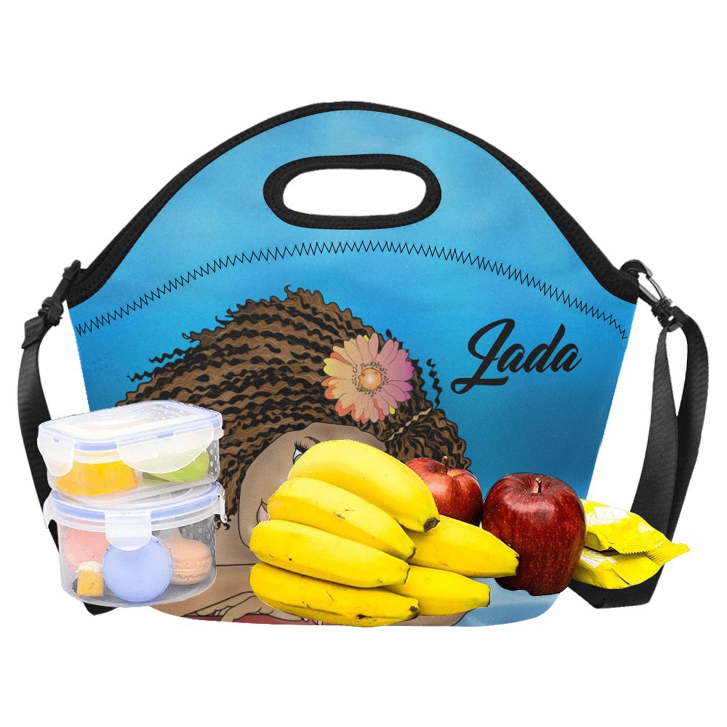 Afro Personalized Melanin Beauty Lunch Bag Waterproof Insulated Custom Lunch Tote For Adults, Schools, Work, Picnic, Back-to-school