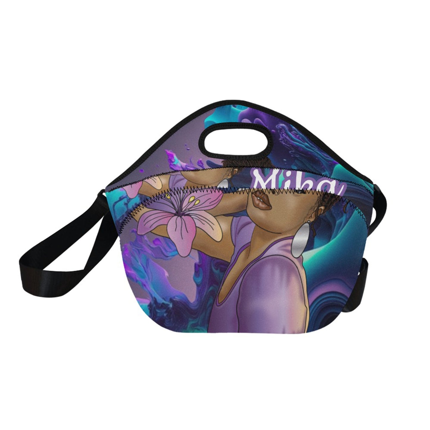 Afro Personalized Melanin Beauty with locs  Lunch Bag Waterproof  Custom Lunch Tote For Adults, Schools, Work, Picnic, Back-to-school.