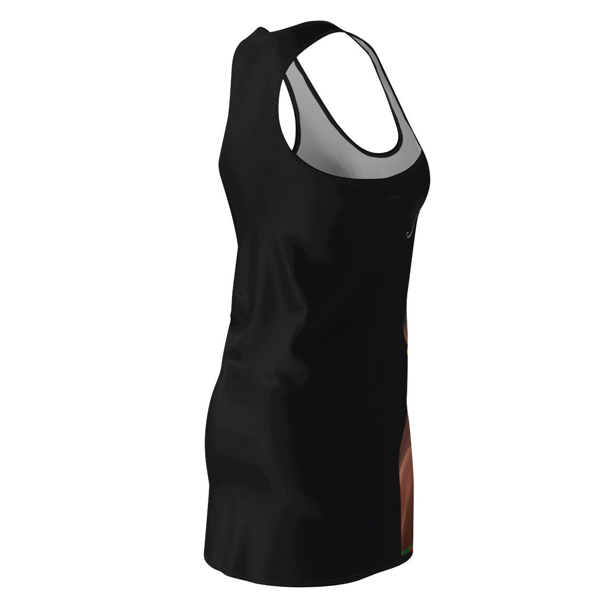 Women's Black Graphic Cut & Sew Racerback Dress
