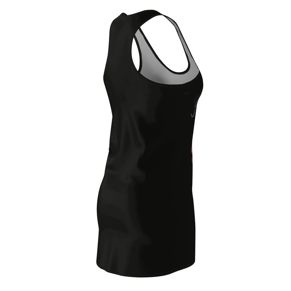 Black Women's Graphic Cut & Sew Racerback Dress