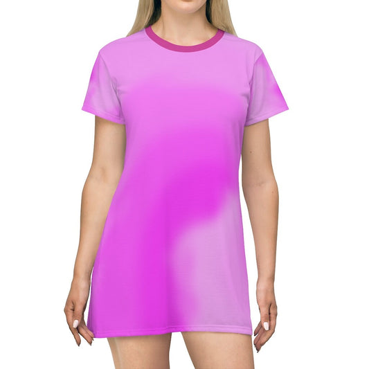 Pink All Over Print T-Shirt Dress