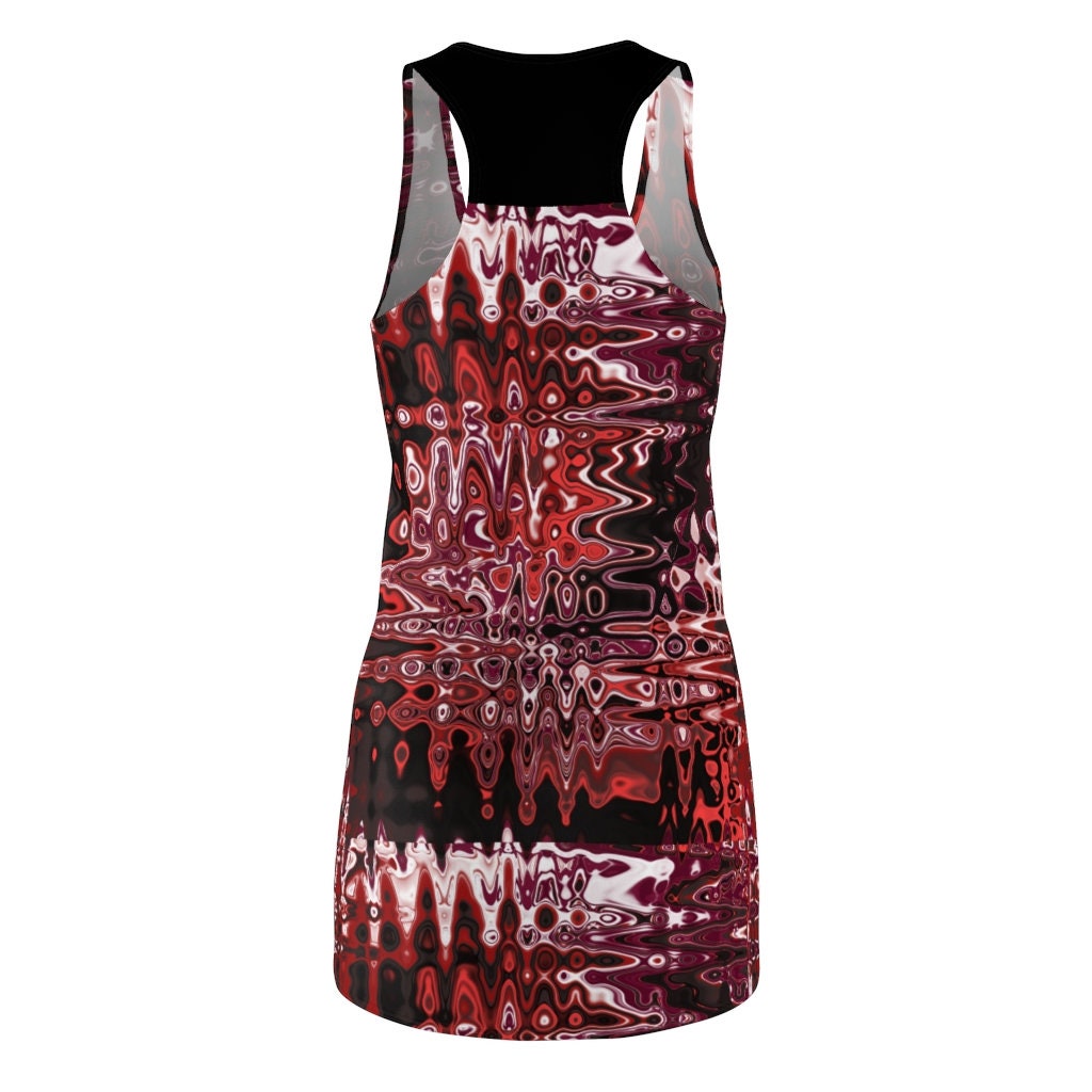 Red and Black Racerback T-Shirt Dress