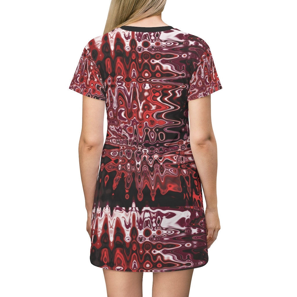 Black Personalized Graphic All Over Print T-Shirt Dress