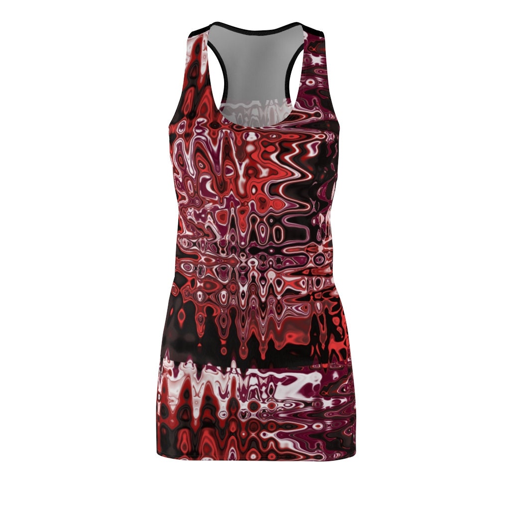 Red and Black Racerback T-Shirt Dress