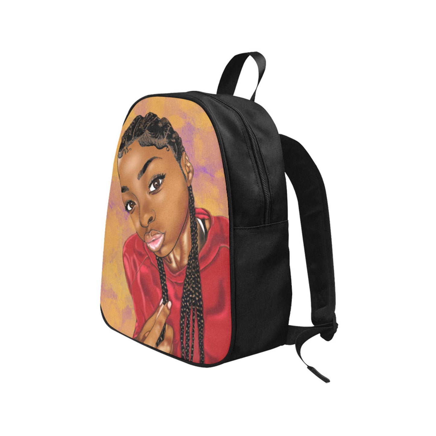Melanin Beauty With Cornrows Fabric BackPack