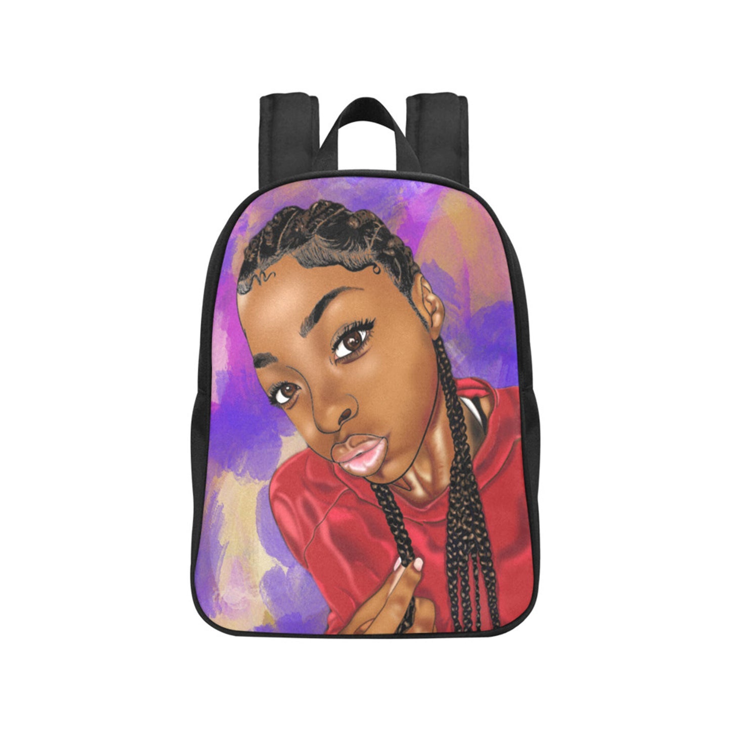 Melanin Beauty With Cornrows Fabric BackPack