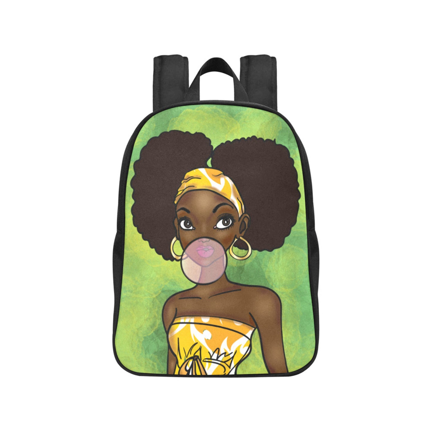 Girl With Afro Puffs Blowing Bubbles Backpack