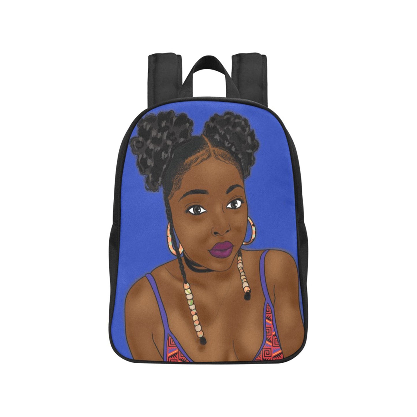 Black Queen Rocks Her Afro Puffs Fabric BackPack