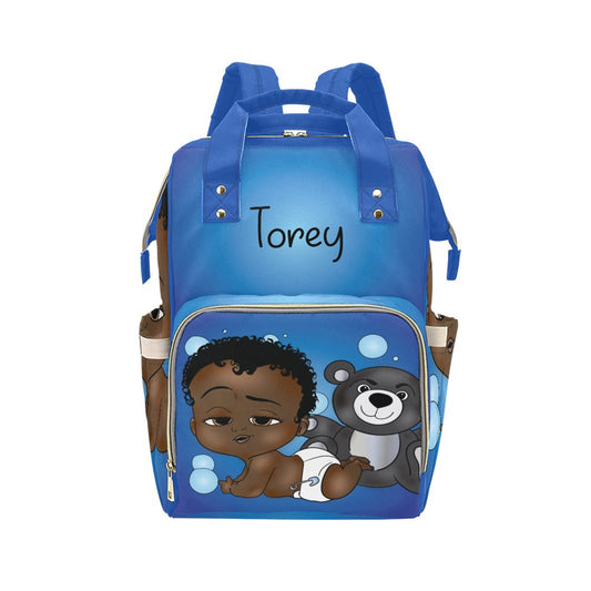Afro Personalized Baby Bag/ Diaper Bag/ African American Baby Boy Backpack/ Clothing Bottles Bag/ Baby Shower Gift
