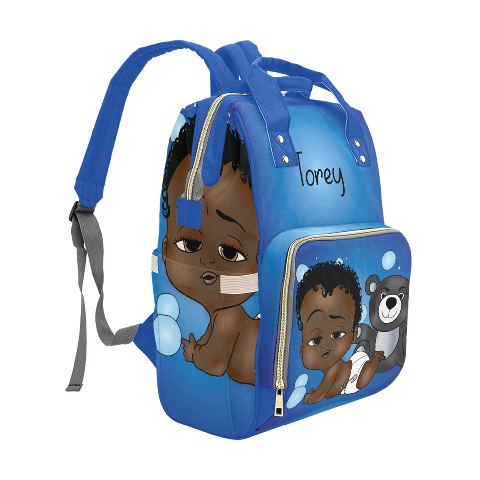 Afro Personalized Baby Bag/ Diaper Bag/ African American Baby Boy Backpack/ Clothing Bottles Bag/ Baby Shower Gift