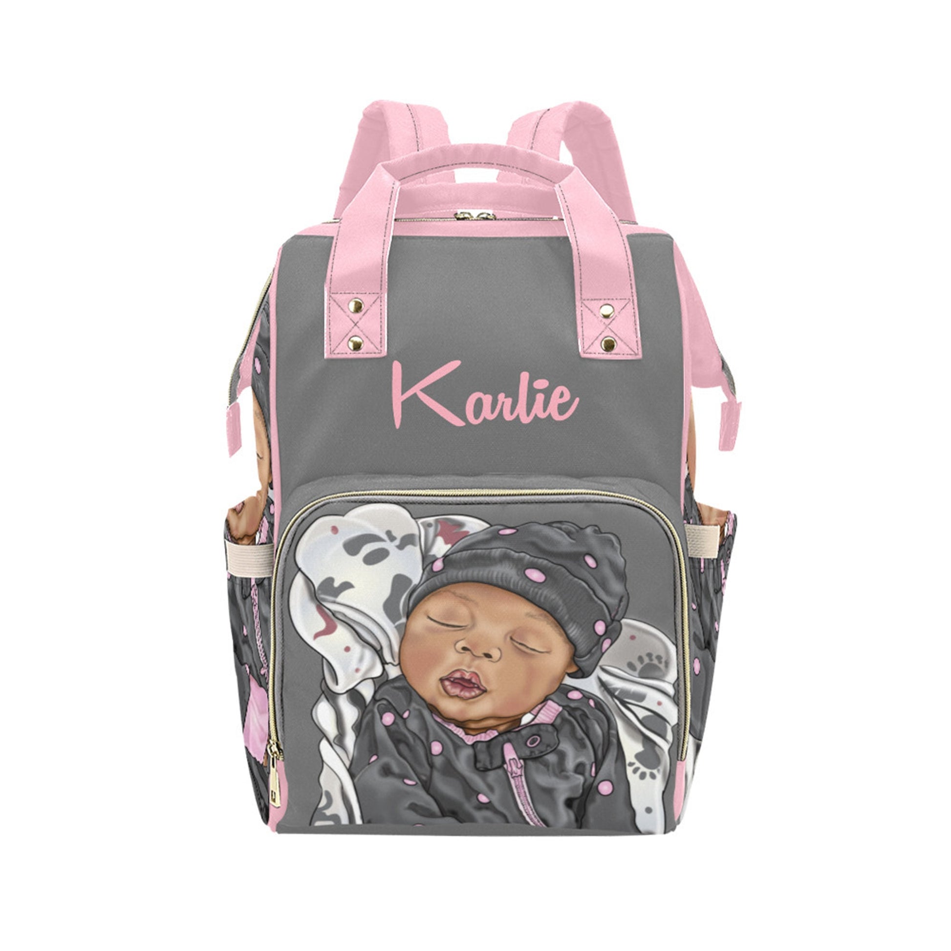 Afro Personalized Baby Bag/ Diaper Bag/ African American Baby Girl Backpack/ Clothing Bottles Bag/ Baby Shower Gift