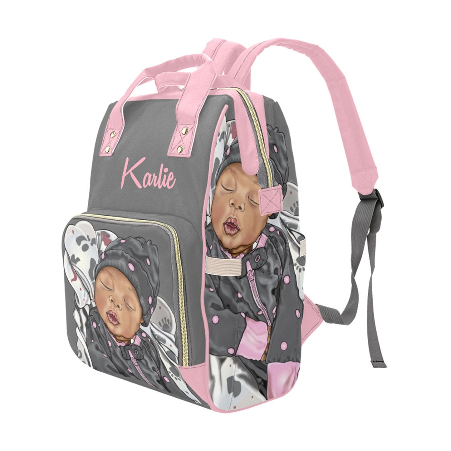 Afro Personalized Baby Bag/ Diaper Bag/ African American Baby Girl Backpack/ Clothing Bottles Bag/ Baby Shower Gift