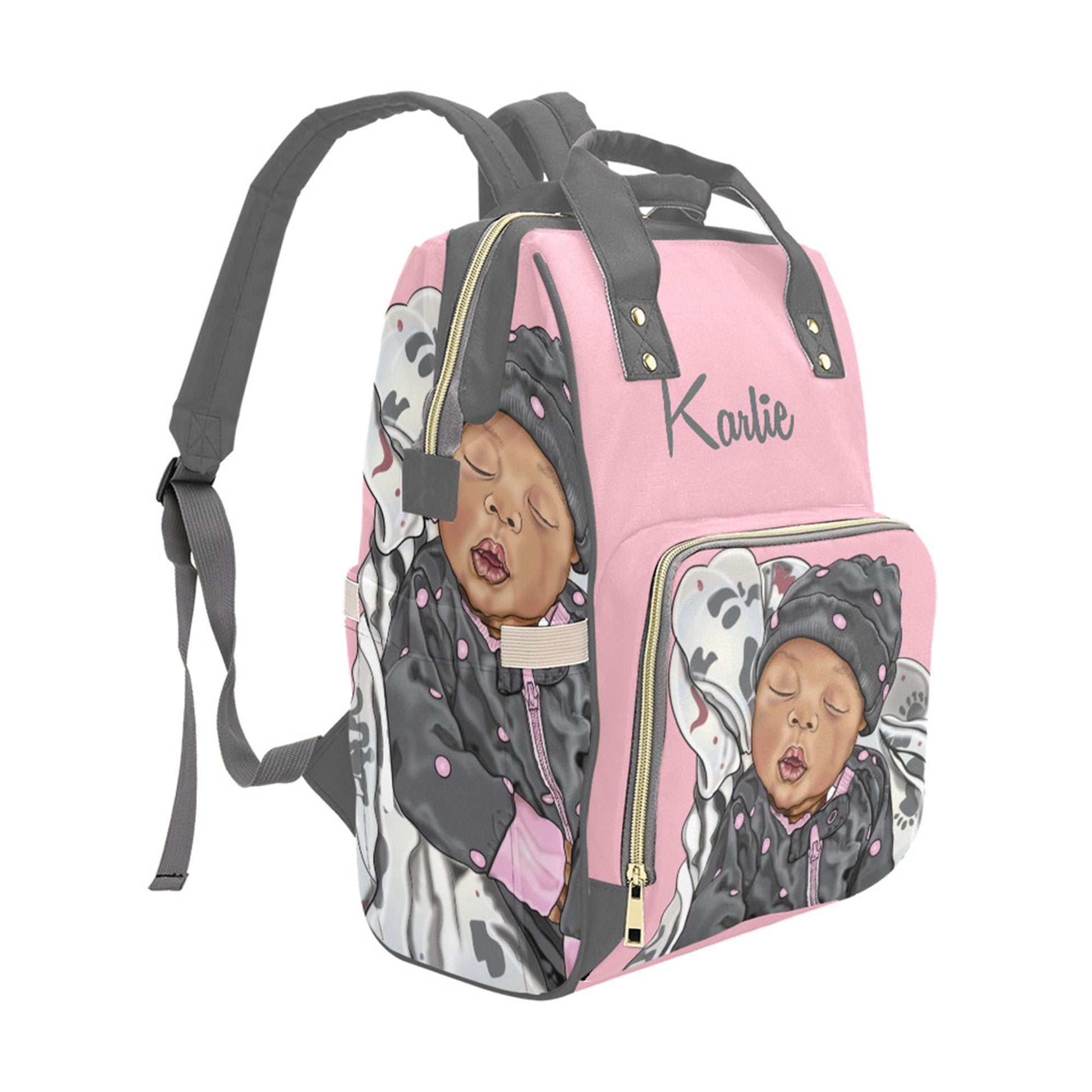 Afro Personalized Baby Bag/ Diaper Bag/ African American Baby Girl Backpack/ Clothing Bottles Bag/ Baby Shower Gift
