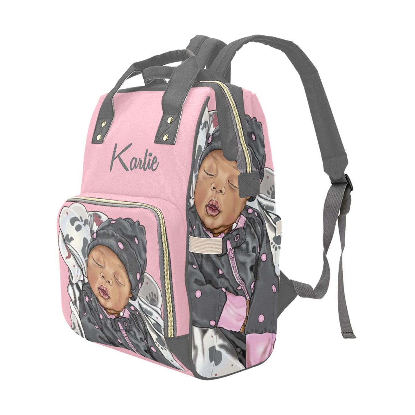 Afro Personalized Baby Bag/ Diaper Bag/ African American Baby Girl Backpack/ Clothing Bottles Bag/ Baby Shower Gift