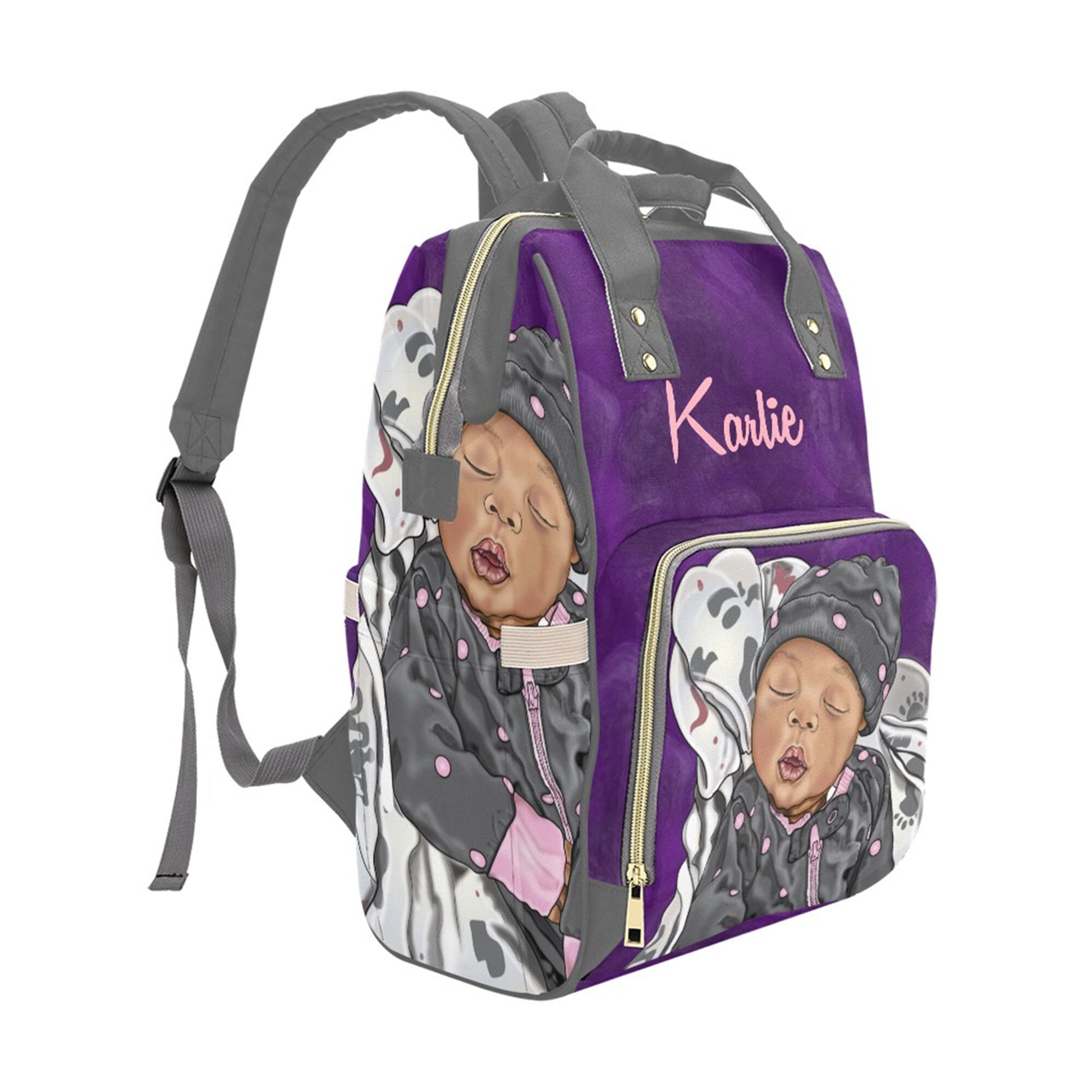Afro Personalized Baby Bag/ Diaper Bag/ African American Baby Girl Backpack/ Clothing Bottles Bag/ Baby Shower Gift