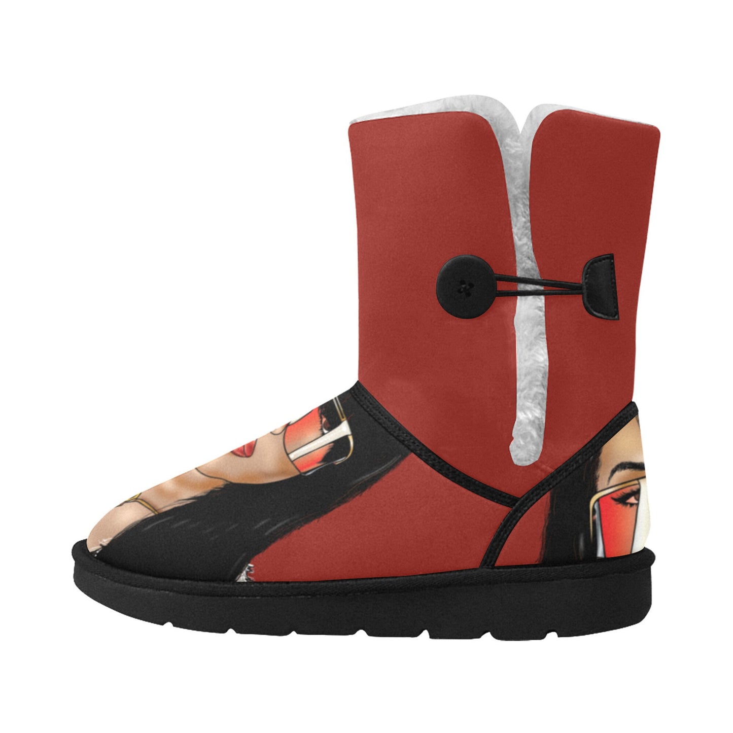 Unisex Single Button Snow Boots