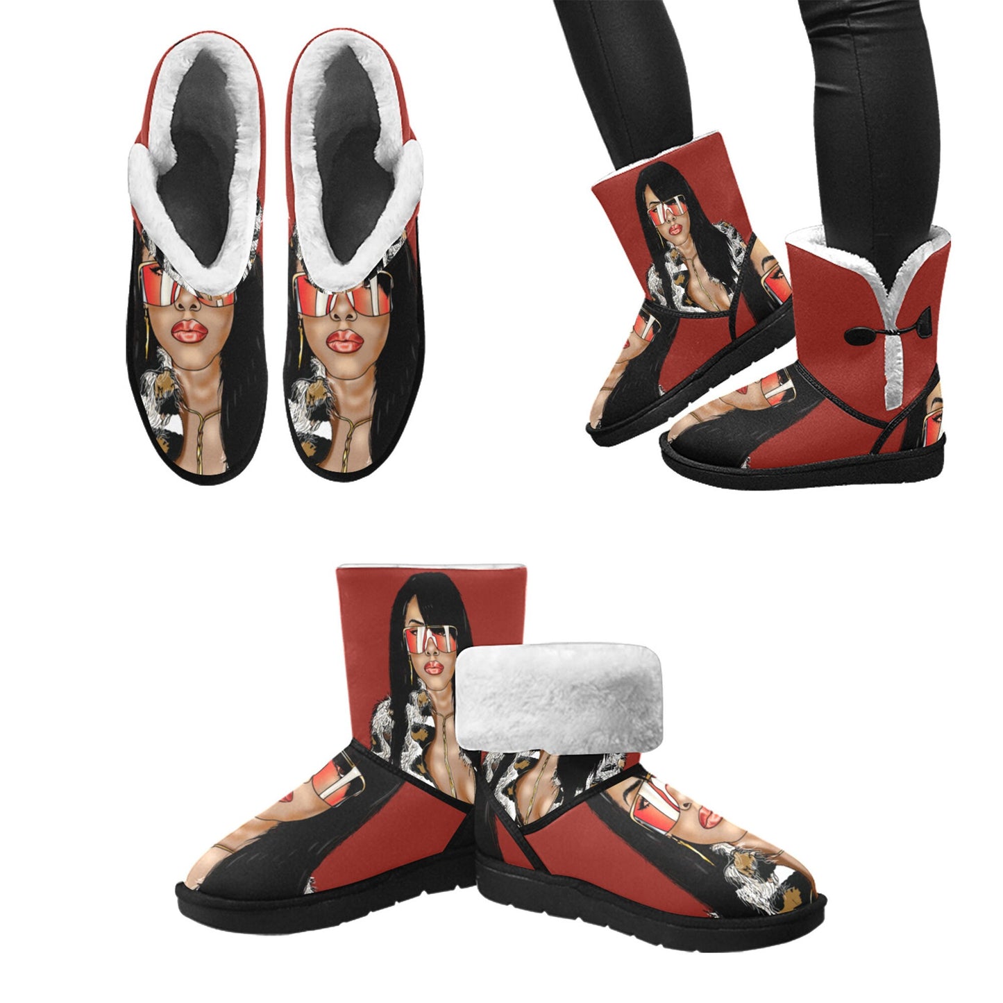 Unisex Single Button Snow Boots