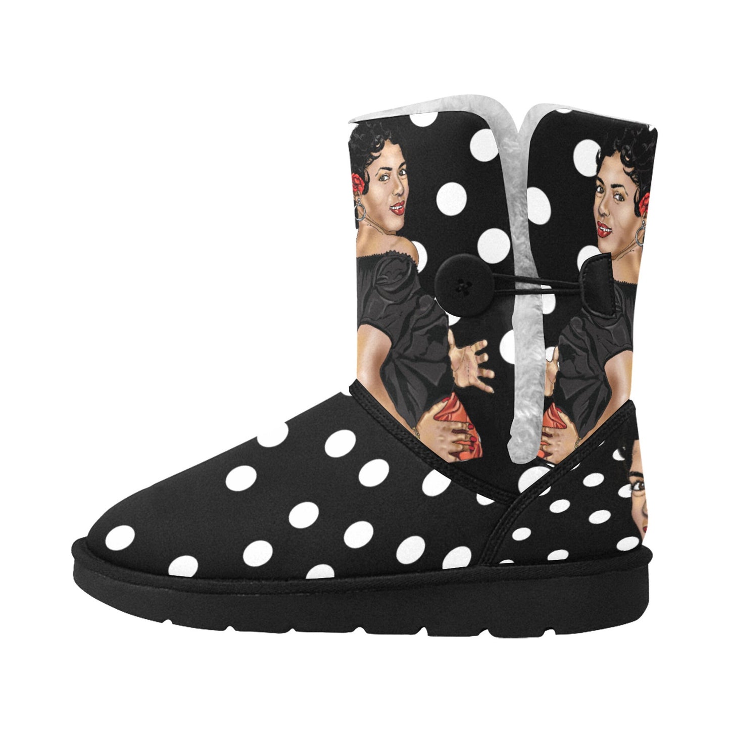 Unisex Single Button Snow Boots