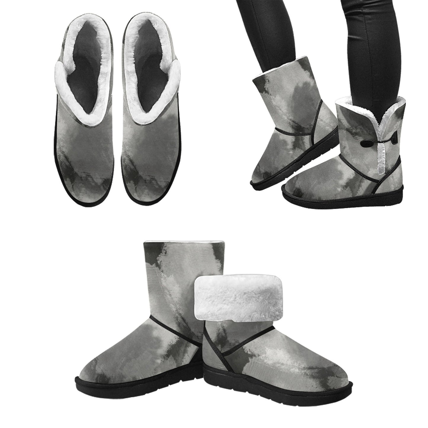 Unisex Single Button Snow Boots