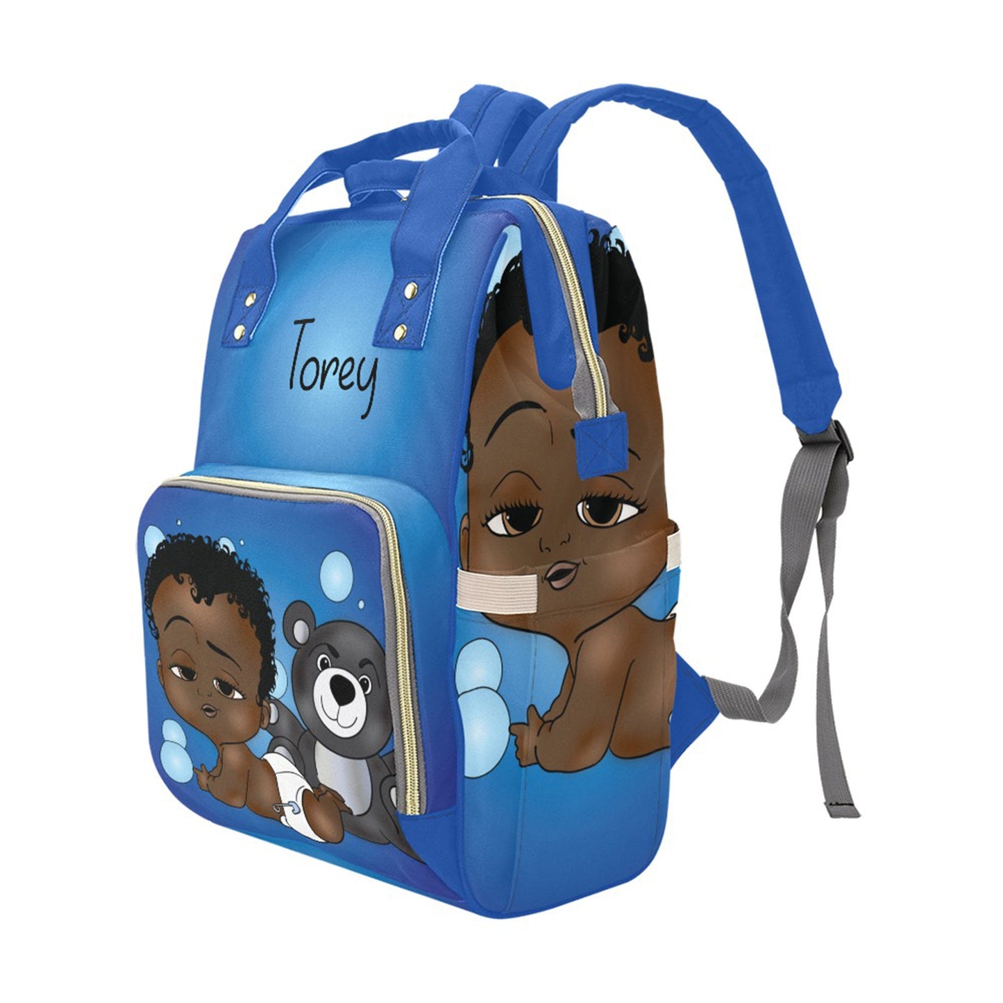 Afro Personalized Baby Bag/ Diaper Bag/ African American Baby Boy Backpack/ Clothing Bottles Bag/ Baby Shower Gift