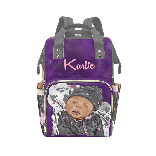 Afro Personalized Baby Bag/ Diaper Bag/ African American Baby Girl Backpack/ Clothing Bottles Bag/ Baby Shower Gift