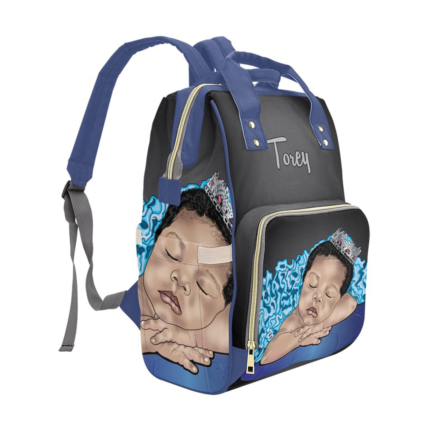 Personalized Prince Baby Bag/ Diaper Bag Backpack/ Clothing Bottles bag/ Baby Shower Gift