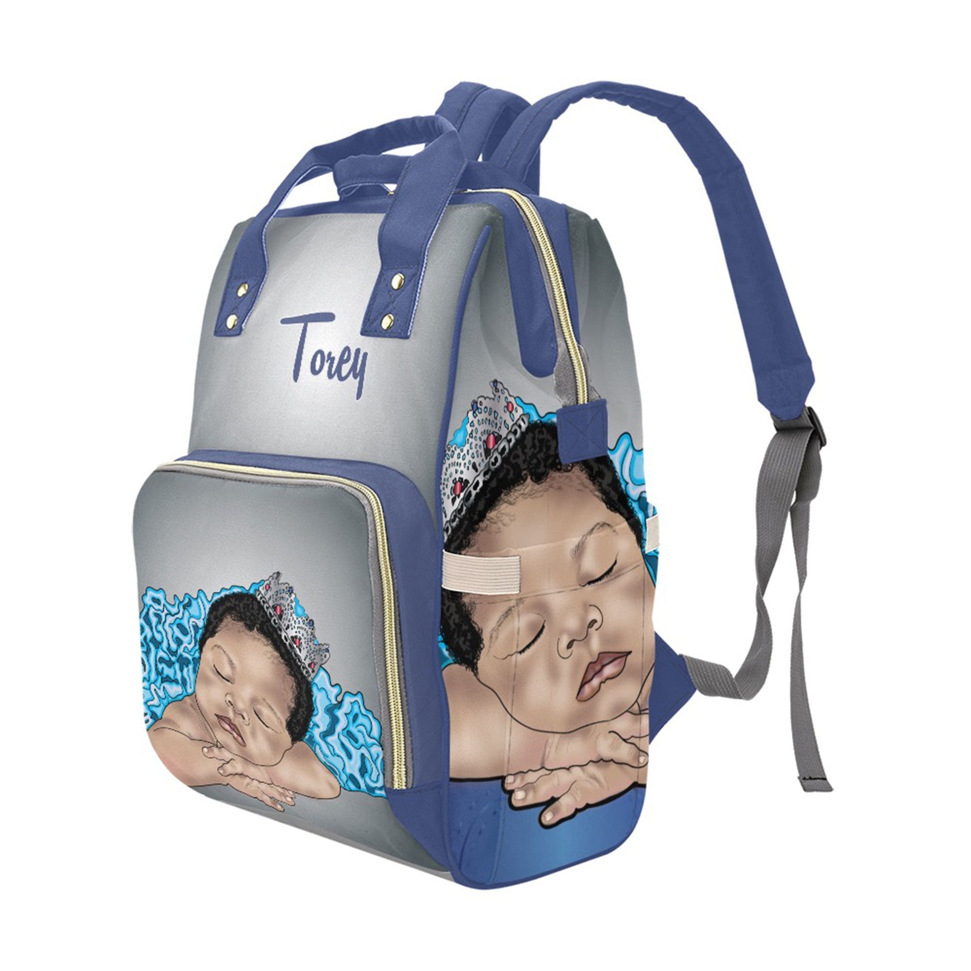 Personalized Prince Baby Bag/ Diaper Bag Backpack/ Clothing Bottles bag/ Baby Shower Gift