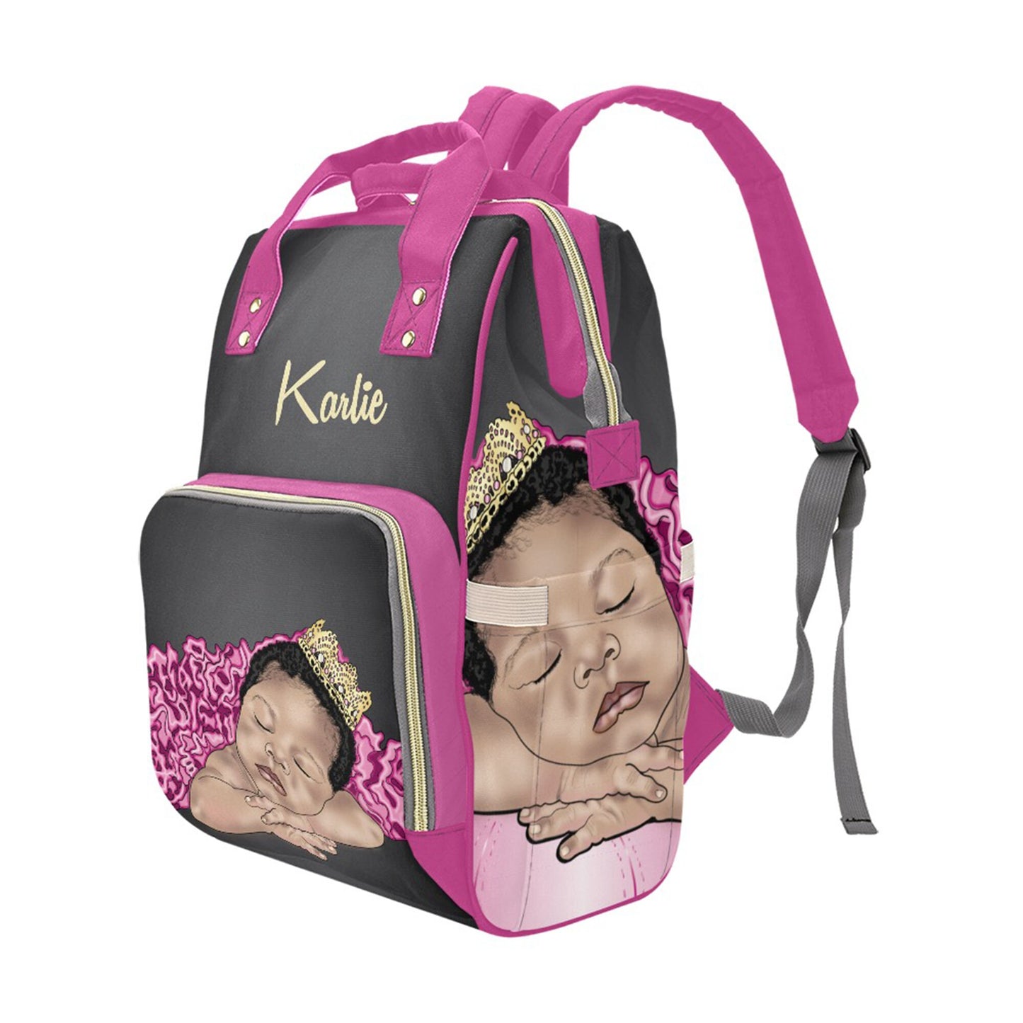 Personalized Princess Baby Bag/ Diaper Bag Backpack/ Clothing Bottles bag/ Baby Shower Gift