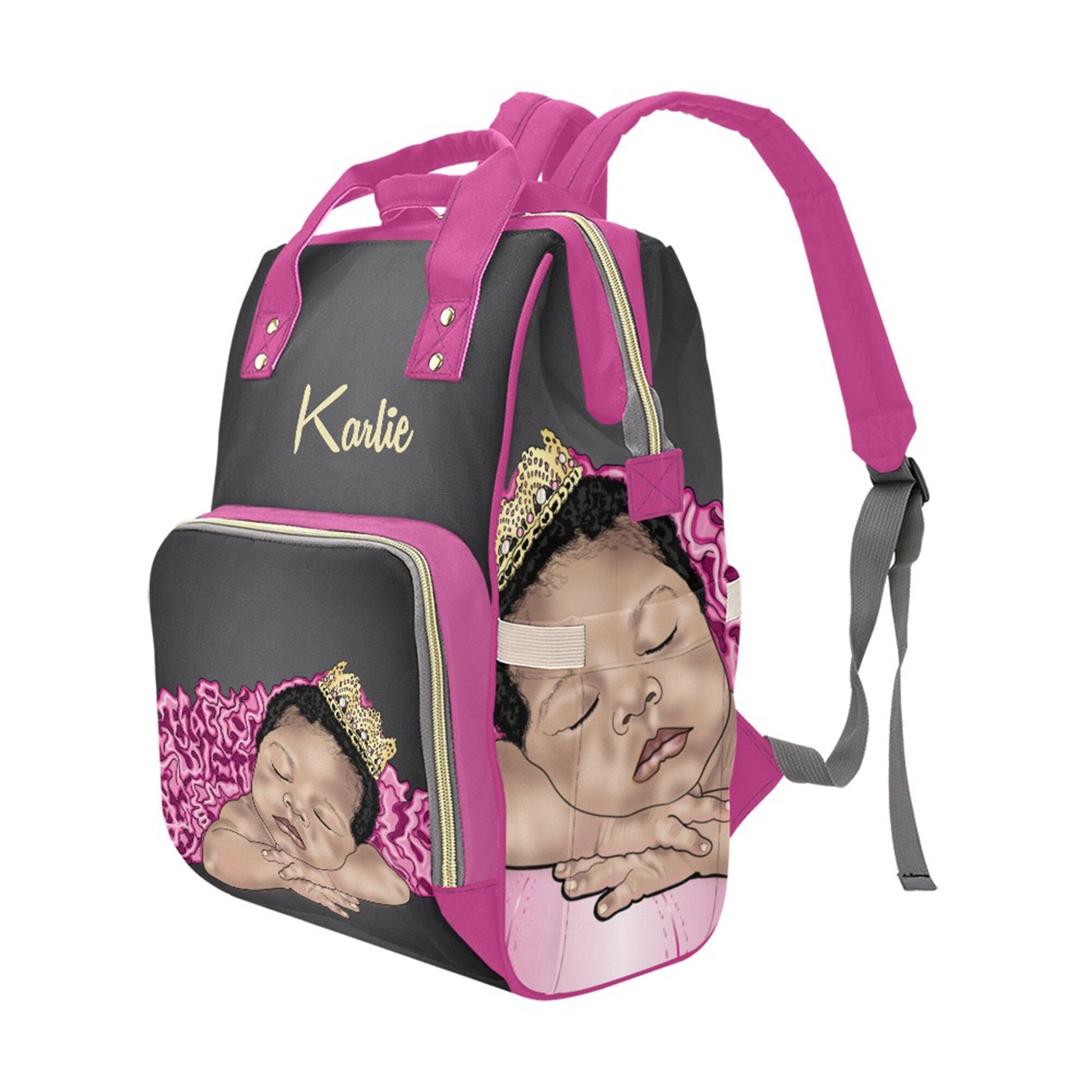 Personalized Princess Baby Bag/ Diaper Bag Backpack/ Clothing Bottles bag/ Baby Shower Gift
