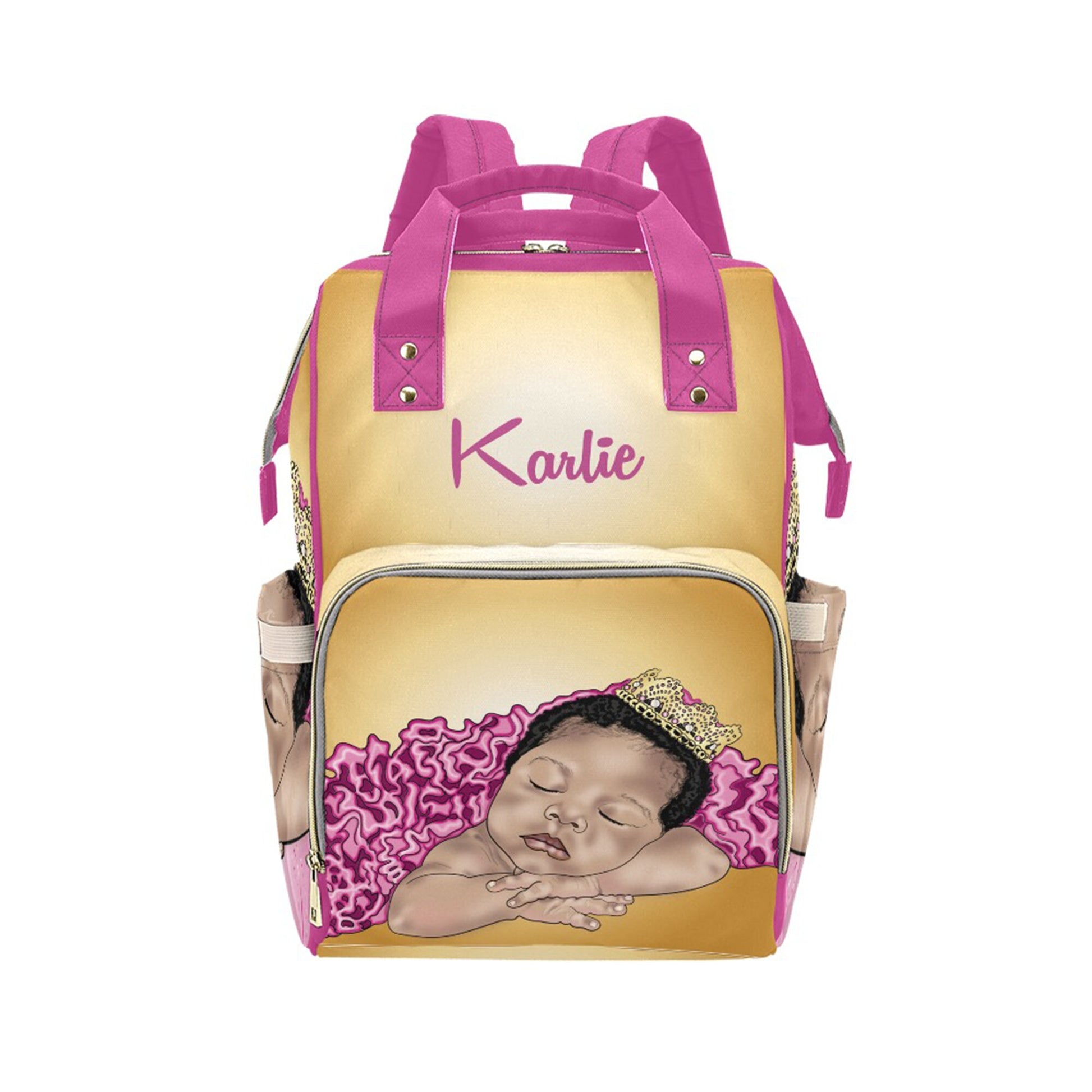 Personalized Princess Baby Bag/ Diaper Bag Backpack/ Clothing Bottles bag/ Baby Shower Gift