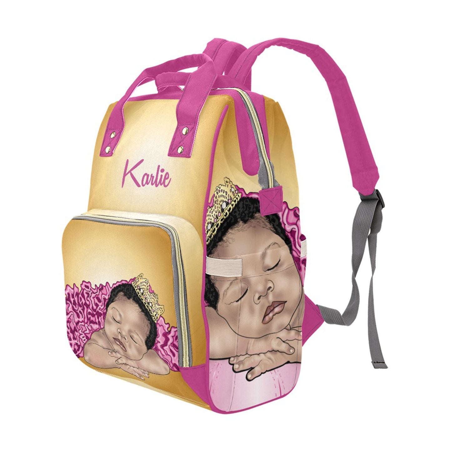 Personalized Princess Baby Bag/ Diaper Bag Backpack/ Clothing Bottles bag/ Baby Shower Gift