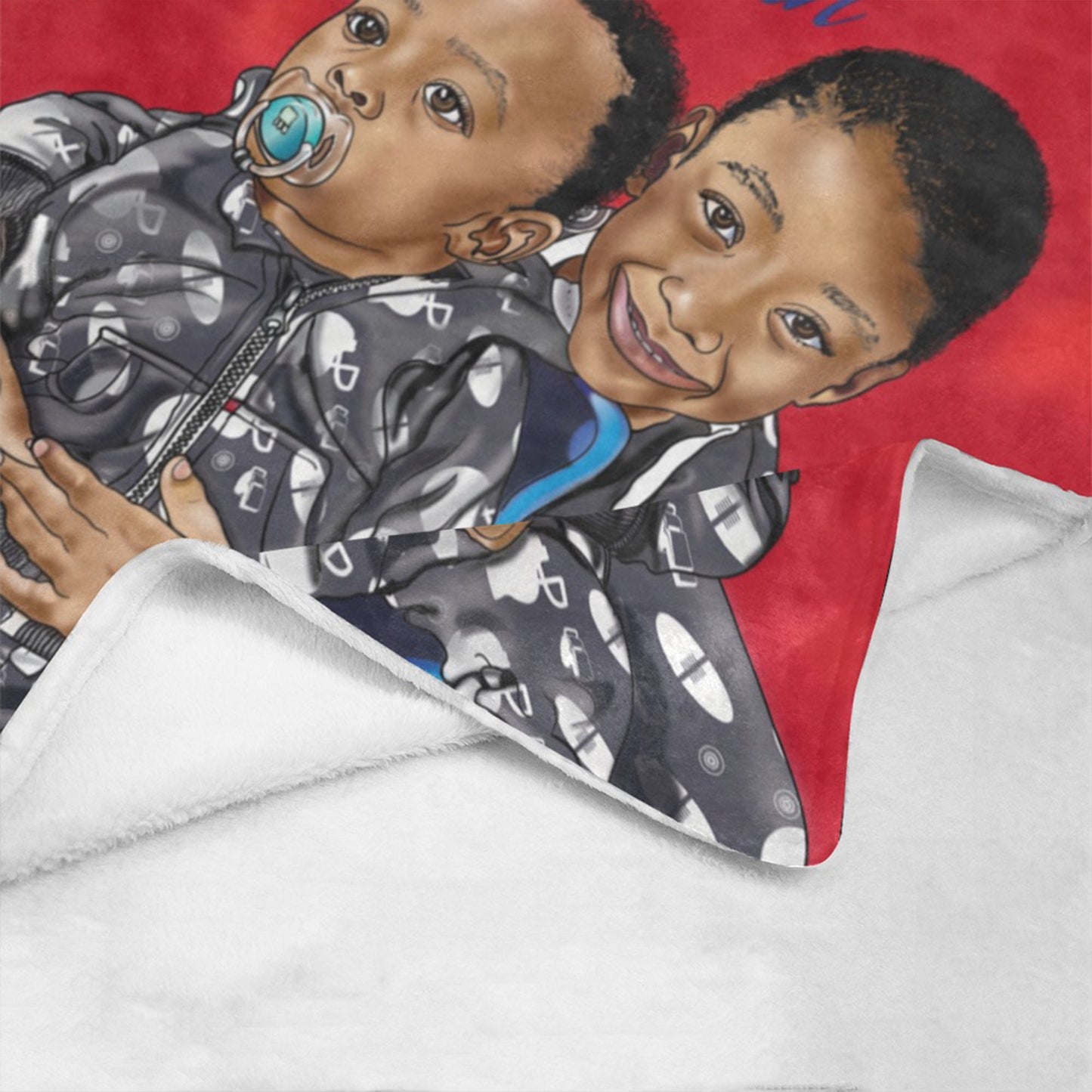 Create Your Own/Velveteen Plush Blanket/Portrait from your photo/family illustration /family portrait