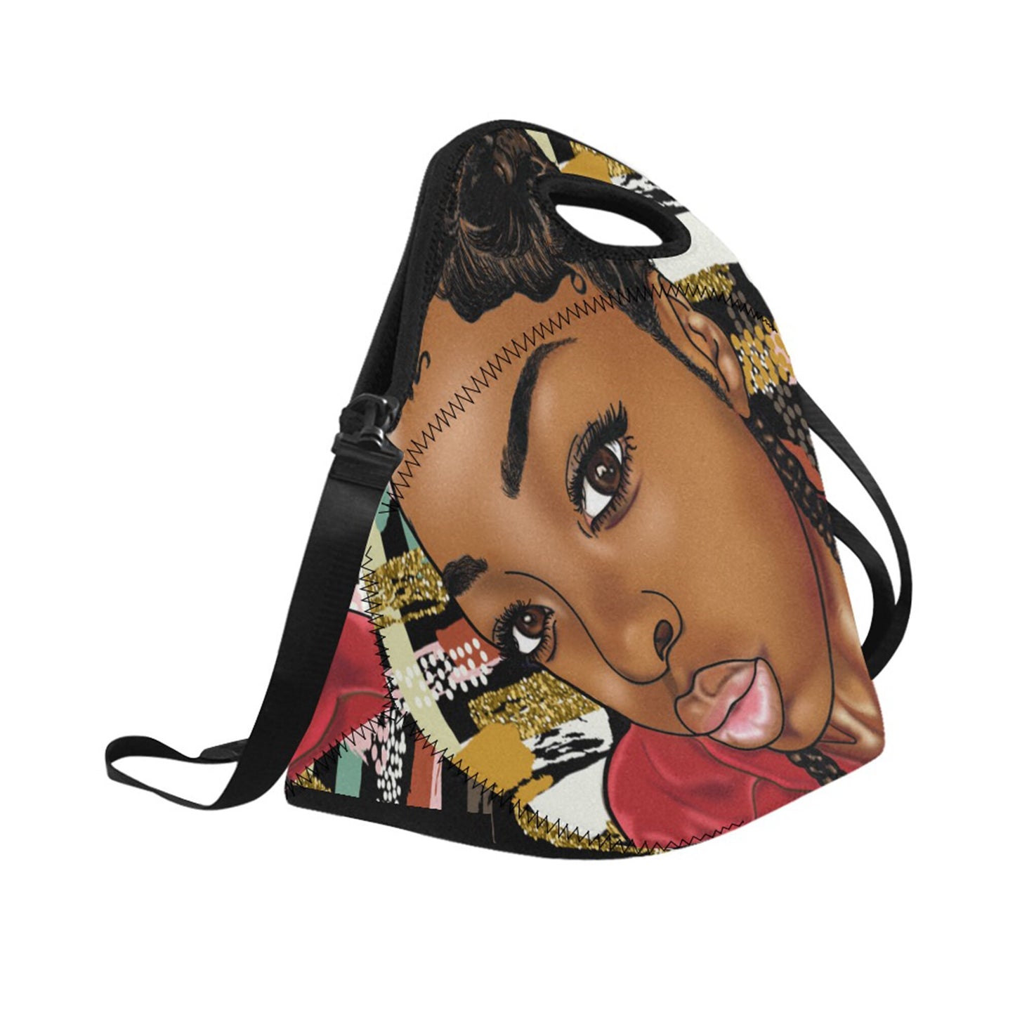 Melanin Beauty With Cornrows Neoprene Lunch Bag