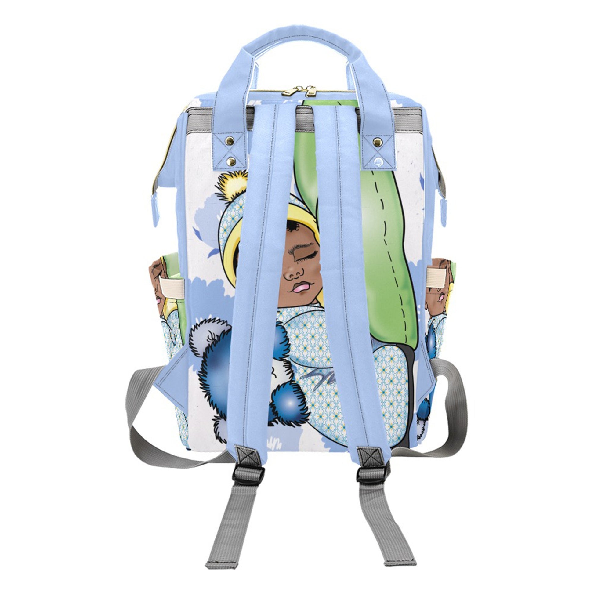 Afro Personalized Baby Bag/ Diaper Bag/ African American Baby Boy Backpack/ Clothing Bottles Bag/ Baby Shower Gift