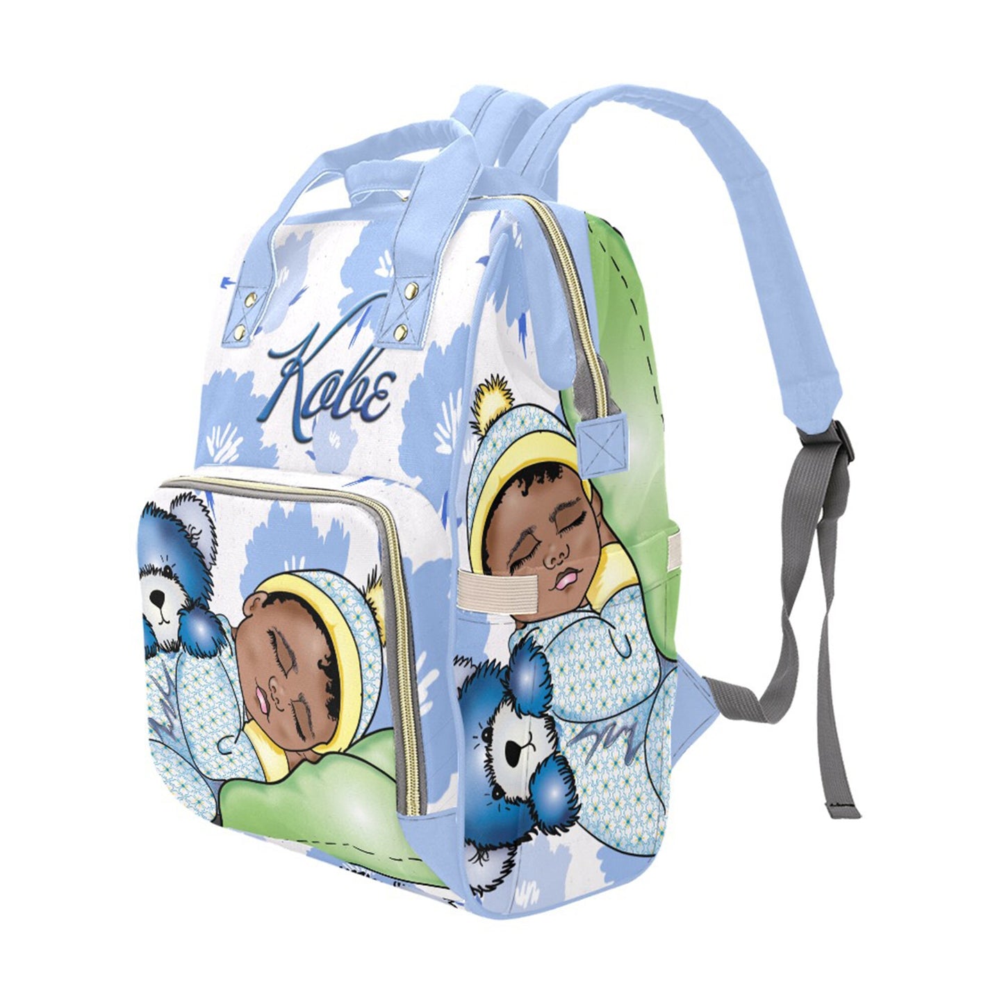 Afro Personalized Baby Bag/ Diaper Bag/ African American Baby Boy Backpack/ Clothing Bottles Bag/ Baby Shower Gift