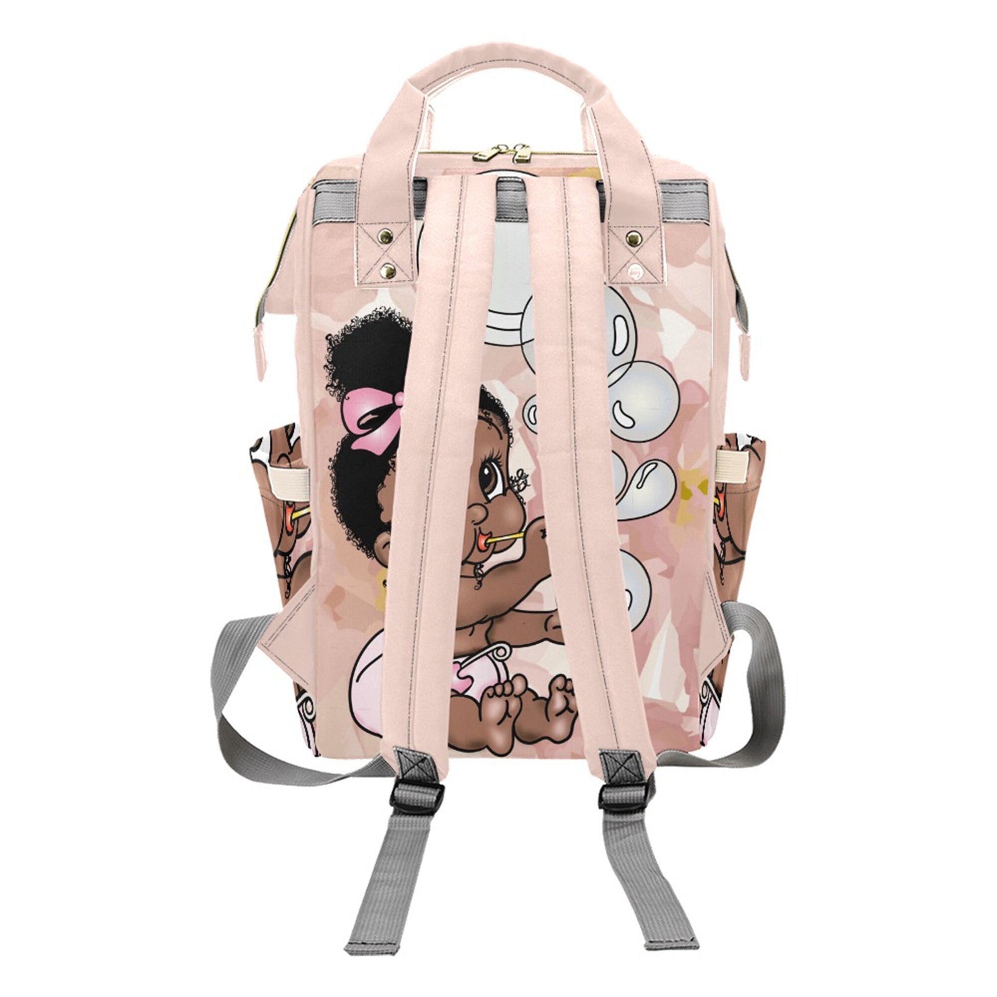 Afro Personalized Baby Bag/ Diaper Bag/ African American Baby Girl Backpack/ Clothing Bottles Bag/ Baby Shower Gift