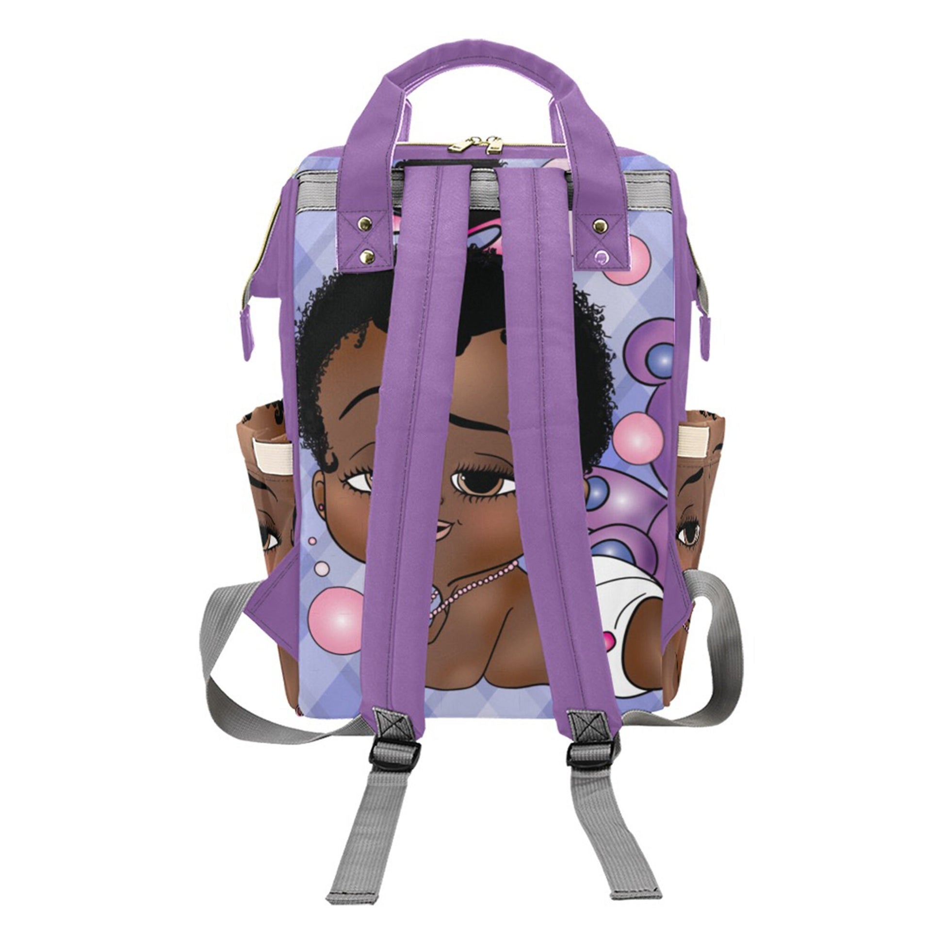 Afro Personalized Baby Bag/ Diaper Bag/ African American Baby Girl Backpack/ Clothing Bottles Bag/ Baby Shower Gift